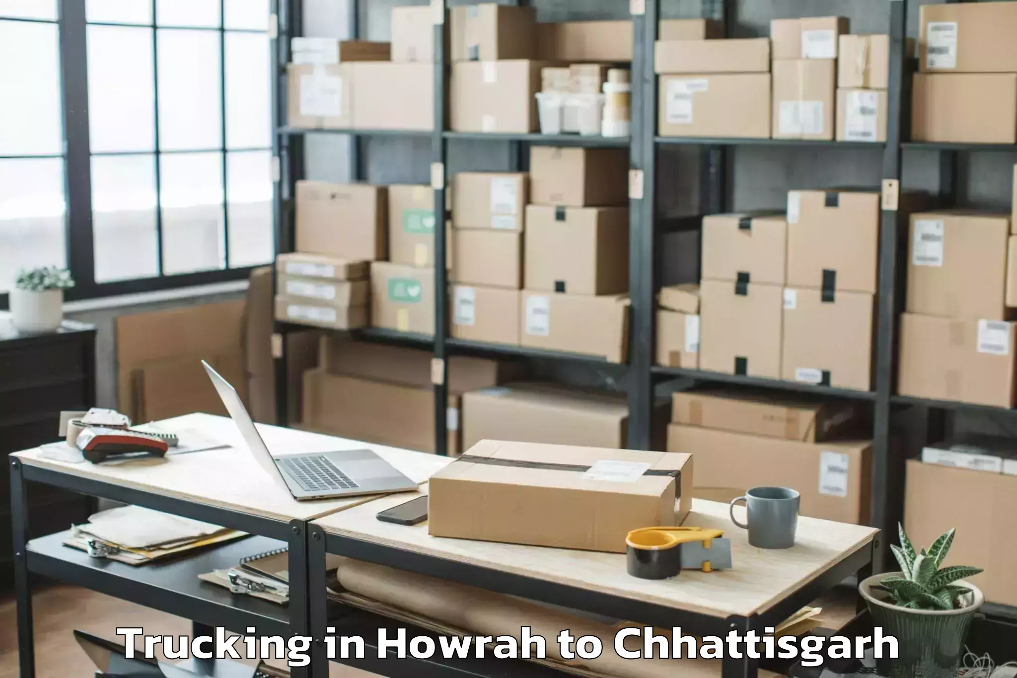 Leading Howrah to Kharora Trucking Provider